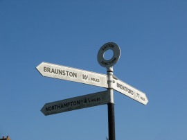 Signpost at Gayton Junction