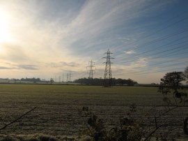 Electricity pylons nr Uppend