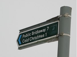 Cold Christmas sign post