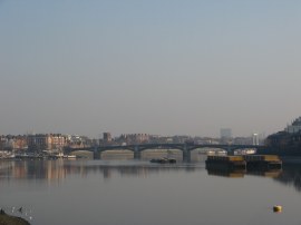 View down to Battersea Bridge