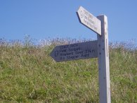 Coast path sign at Trevone
