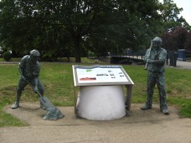 Sculptures by Ladies' Walk Bridge