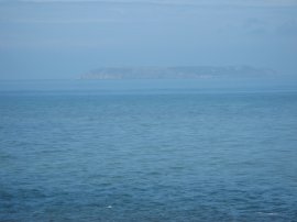 A rather hazy view of Lundy Island