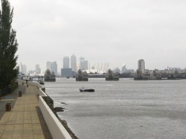 View back towards the Thames Barrier